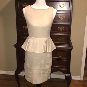 Alice + Olivia linen peplum dress gold size 6